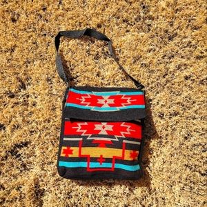Southwest Shoulder Bag Red, black, light blue